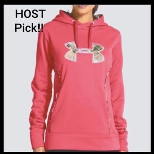 Under Armour Storm Womens Pink Camo Long Sleeve Pullover Hoodie Size M
